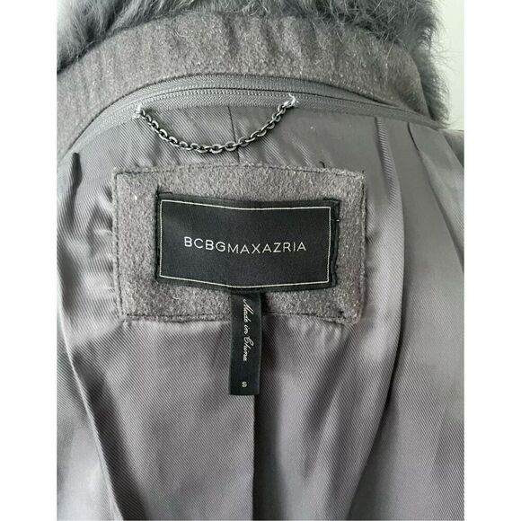 BCBG Victoria Pea Coat Removable Lambskin Hood Jacket - Picture 7 of 10